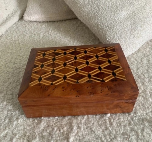 Boîte bijoux marqueterie - boîte, à