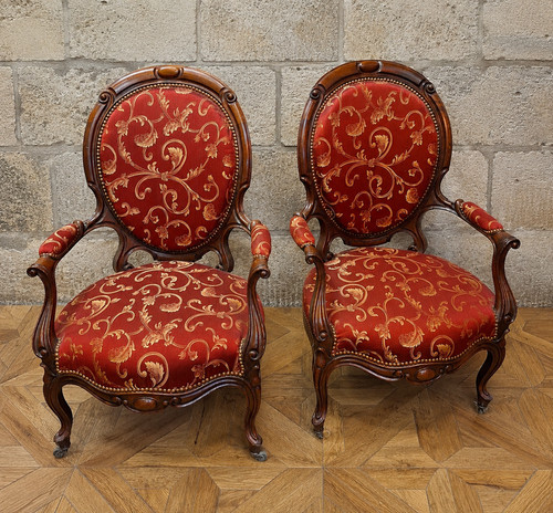 Paire fauteuils acajou - de,