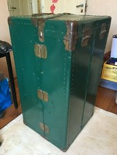 Superbe et authentique malle cabine armoire complète avec tous ses éléments 1930