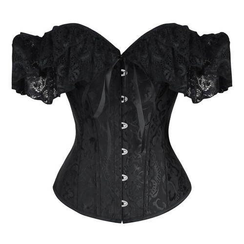 Corset noir arabesques