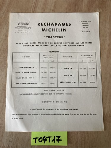 Michelin 1959 catalogue - catalogue, liste