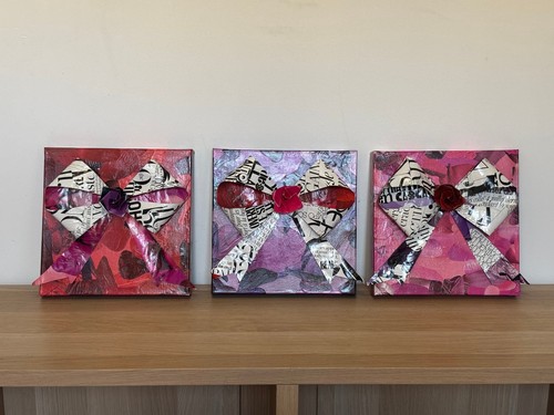 Tableau collage triptyque - tableau,