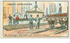 chromos. n°34216. removal of rails by l electromagnet. guérin-boutron.el