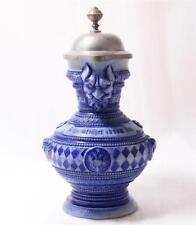 Antique Westerwald Stoneware Beer Stein/Pitcher Bartmann by R.Hanke c.1880s