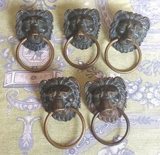 Lot 5 Têtes de Lion en Bronze