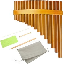 15 Pipes Brown Pan Flute G Key Chinese Traditional Musical Instrument Pan Pipes