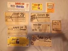 Lot Of 10 Vintage Coupons 1981 Charmin Kleenex Puffs White Cloud Job Squad Hefty
