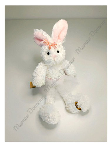 Peluche doudou lapin blanc - blanc, et