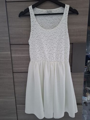 Bershka robe blanche dentelle - robe,