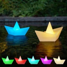 LED Lampes de Jardin Bateau Origami RGBW Lampe Extérieur Déco Étanche S M 2er