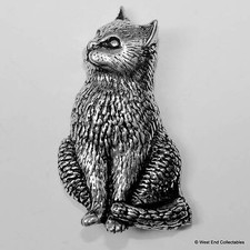 Cat Pewter Pin Brooch -British