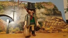 Playmobil Western - *Cowboy with grey coat,, grey top hat (B.S)