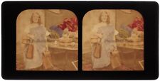 The Little Housekeeper 1901 Vintage Comedy Scene Photo Stereo Diorama 