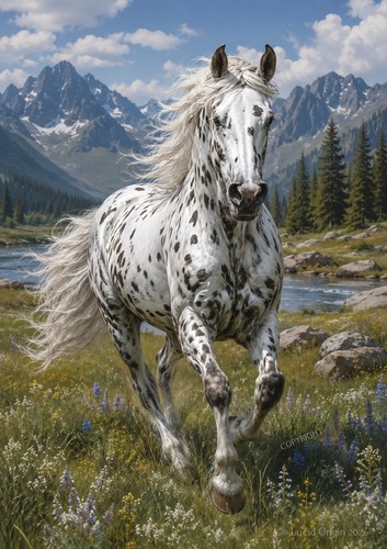 Cheval appaloosa blanc - appaloosa,