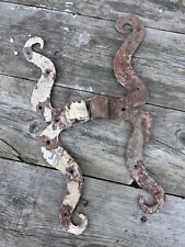 Paire de Moustache Ferrure Charnière Fer Forgé XVIII-XIXeme Château Porte