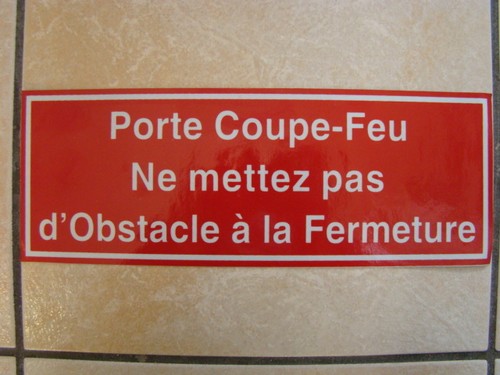 Sticker porte coupe feu - porte, ne