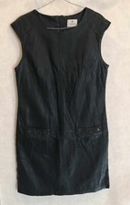 Robe droite noire faux cuir