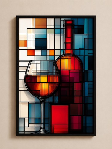 Tableau mural abstrait vin - mural,,