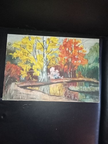 Huile sur toile sous bois - toile,