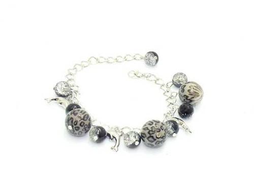 Bracelet argente perles - argente,