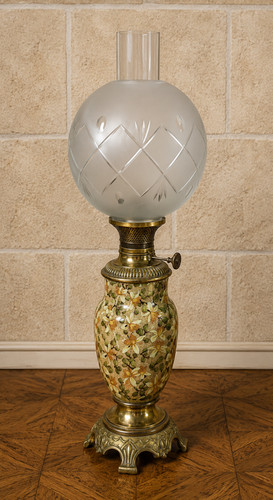 Lampe pétrole faïence - à, en