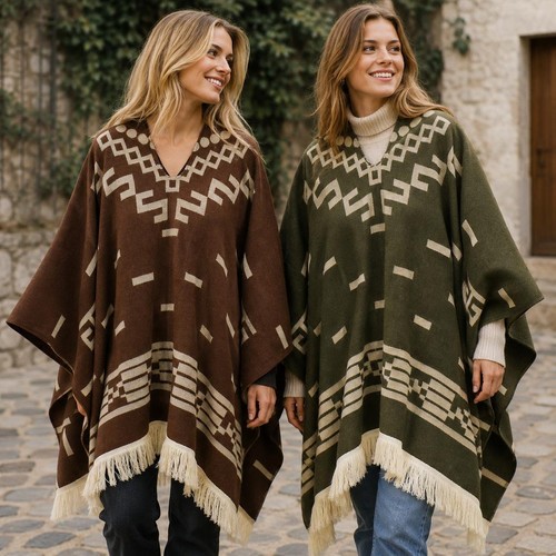 Poncho style western vert - style,