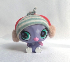 LITTLEST PETSHOP LPS #2830 HASBRO PURPLE PENGUIN FLAKES HAT EAR COVER