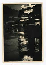 PHOTO, Neon Night Scene Light Sign Water Reflection Passing Car