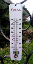 Total Fuel 25 cm Advertising Enamel Thermometer Made in France New