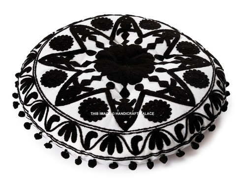 Coussin ronde brodé - coussin,