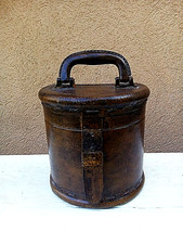 COFFRET MALLETTE CUIR+BOIS