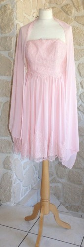 Robe cocktail rose - +, étole