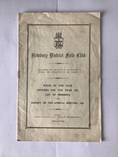 Newbury District Field Club Booklet - Rules, Officers, Members, AGM - 1927