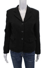 Hache Womens Button Down Long Sleeves Winter Jacket Black Size EUR 42