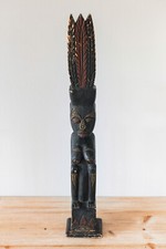 Wooden Statuette / Sculpture African Women with African Art Headdress
