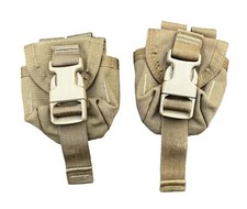 Lot of 2 USMC M-67 Grenade Pouches Coyote Brown MOLLE ILBE NSN 8465-01-558-5185