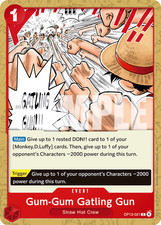 One Piece Card Game ! Gum-Gum Gatling Gun OP13-021 COMMUNE - Anglais !