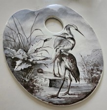 Creil  & Montereau, superbe palette en faïence fine signée. 19 ème 