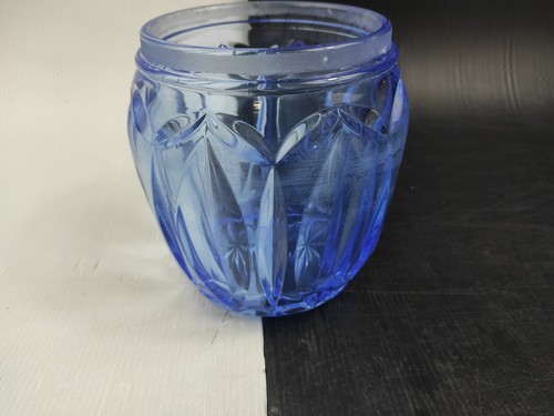 Verre moulé bleu pot à - verre,