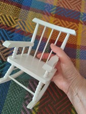 Fauteuil à bascule Vintage en bois pour poupée