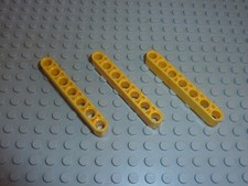 3 x LEGO Technic Yellow Beam 7
