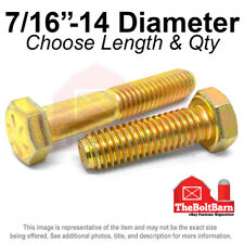 7/16"-14 Grade 8 Hex Cap Screws COARSE Thread USS Hex Bolts (Pick Length & Qty)