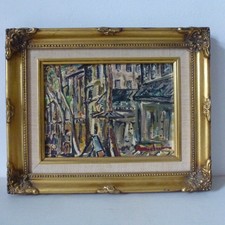 Ancien Tableau Huile Panneau