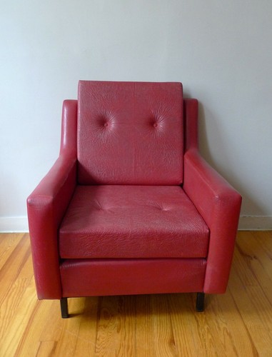 Fauteuil salon skai rouge - salon,