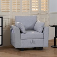 31.9'' Convertible Sectional Sofa Couch, Armchair Linen Fabric Modular Sofa w...