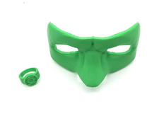 Green Lantern Mask and Ring Combo Hard Plastic Green Costume Masque Prop Ready