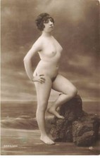 NUDE CURIOSA #FG56721 PHOTO CARD POSE MODEL WOMAN TOPLESS EROTIC EROSTICS