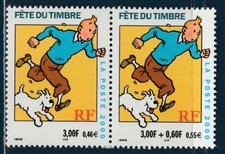 Stamps 2000 - Fête du timbre Paire Tintin et Milou - Y&T 3304 A