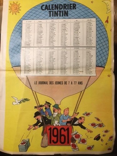 Calendrier tintin 1961 - calendrier,