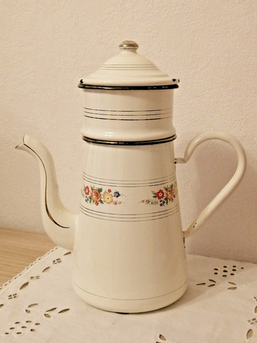 Cafetiere emaillee ancienne - cafetiere,
